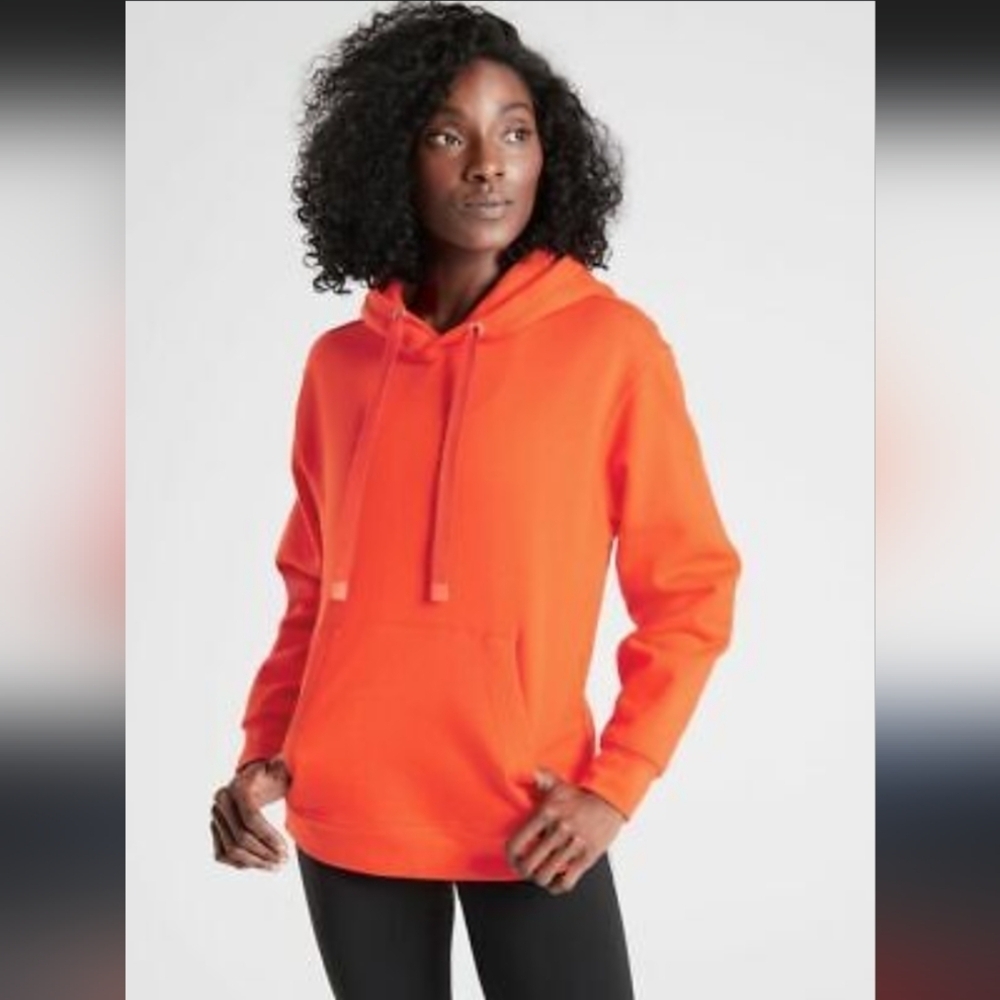 ATHLETA Sweatshirt 24/7 Hoodie Pullover French Terry Torch Red W-139 Sz M